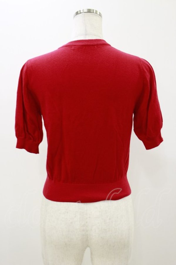 画像2: Maison de FLEUR Petite Robe / リボンニットトップス S レッド H-25-10-25-032-EL-TO-NS-ZH (2)