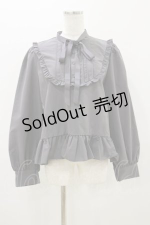 画像: FLC / MINA*ペプラムブラウス LL グレー H-25-10-25-034-LO-BL-NS-ZH