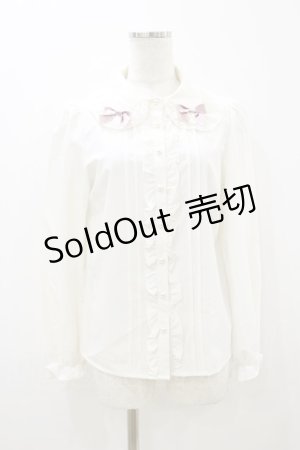画像: Ank Rouge / リボンブラウス M オフ/ピンク H-25-10-25-036-CA-BL-NS-ZH