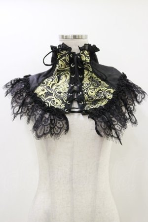 画像: Qutie Frash / 2023-蘿月-ネックコルセット  ブラック×ゴールド H-25-10-26-004-QU-ZA-KB-ZH