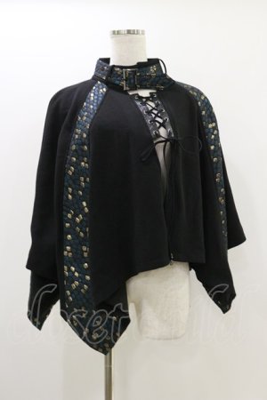 画像: Qutie Frash / 2023-宵鶴-ポンチョ  黒 H-25-10-26-009-QU-JA-KB-ZH