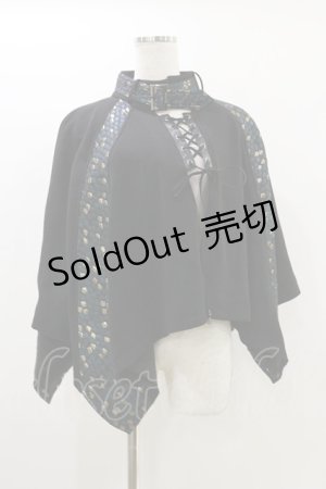 画像: Qutie Frash / 2023-宵鶴-ポンチョ  黒 H-25-10-26-009-QU-JA-KB-ZH