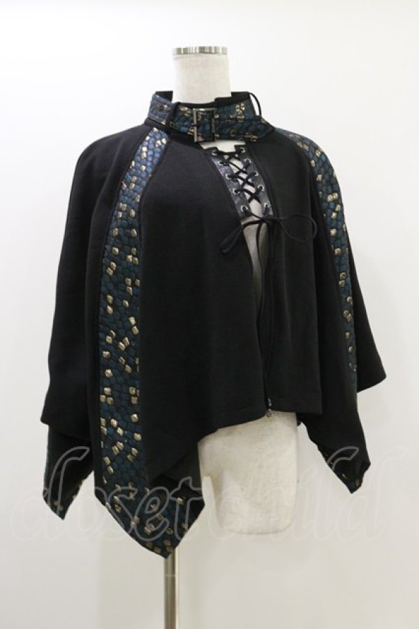 画像1: Qutie Frash / 2023-宵鶴-ポンチョ  黒 H-25-10-26-009-QU-JA-KB-ZH (1)
