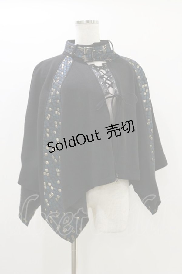 画像1: Qutie Frash / 2023-宵鶴-ポンチョ  黒 H-25-10-26-009-QU-JA-KB-ZH (1)