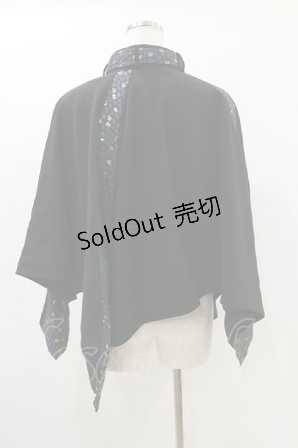 画像2: Qutie Frash / 2023-宵鶴-ポンチョ  黒 H-25-10-26-009-QU-JA-KB-ZH (2)