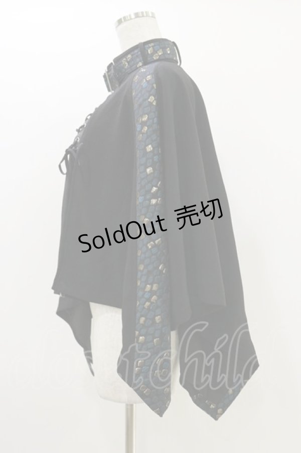 画像3: Qutie Frash / 2023-宵鶴-ポンチョ  黒 H-25-10-26-009-QU-JA-KB-ZH (3)