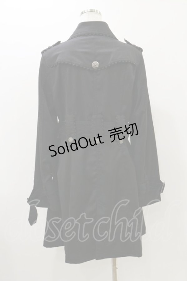 画像2: ALGONQUINS / レースベルトトレンチコート  黒 H-25-10-26-013-AL-CO-KB-ZH (2)