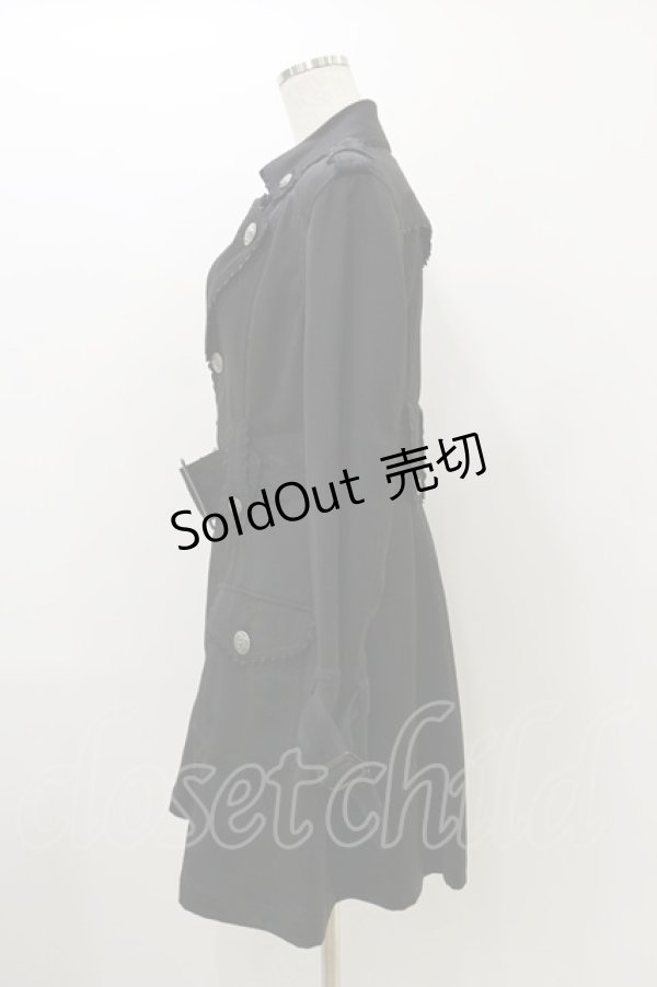 画像3: ALGONQUINS / レースベルトトレンチコート  黒 H-25-10-26-013-AL-CO-KB-ZH (3)