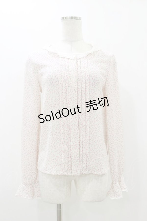 画像1: MILK / スカラップレースブラウス  ピンクフラワー H-25-10-26-022-ML-BL-KB-ZH (1)