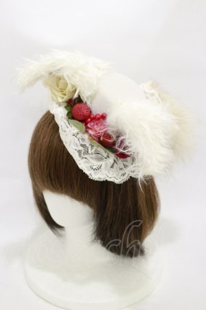 画像: GOTHIC HOLIC / 耳しっぽミニハット  白 H-25-10-26-003-PU-AC-KB-ZH