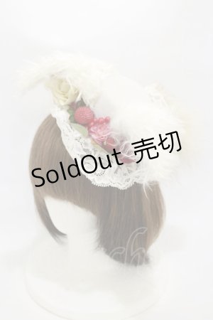 画像: GOTHIC HOLIC / 耳しっぽミニハット  白 H-25-10-26-003-PU-AC-KB-ZH