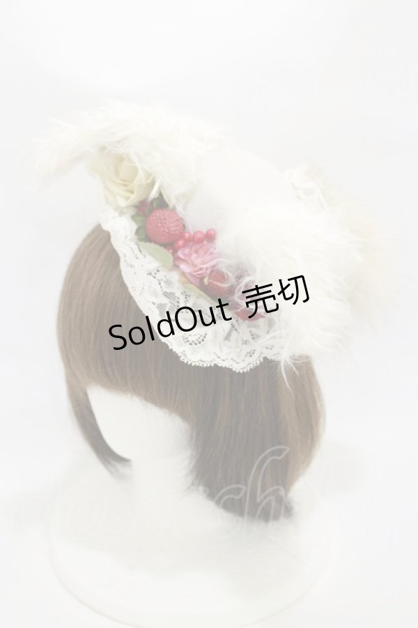 画像1: GOTHIC HOLIC / 耳しっぽミニハット  白 H-25-10-26-003-PU-AC-KB-ZH (1)