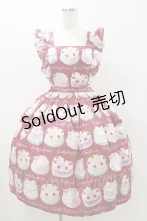 画像: Emily Temple cute / Decoration CAKEエプロン風ワンピース  レッド H-25-10-26-031-ET-OP-KB-ZH