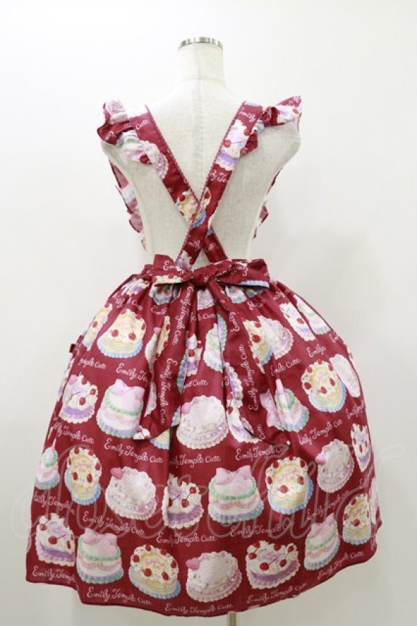 画像2: Emily Temple cute / Decoration CAKEエプロン風ワンピース  レッド H-25-10-26-031-ET-OP-KB-ZH (2)