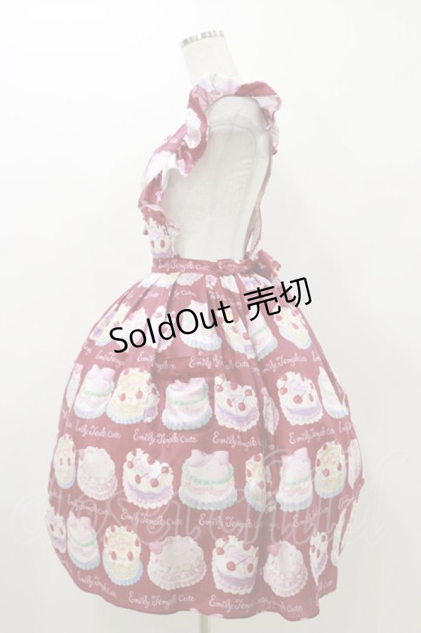 画像3: Emily Temple cute / Decoration CAKEエプロン風ワンピース  レッド H-25-10-26-031-ET-OP-KB-ZH (3)