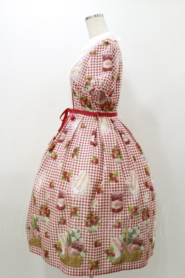画像3: Melody BasKet / Strawberry picnicピンタックワンピース M レッド H-25-10-26-034-LO-OP-KB-ZH (3)