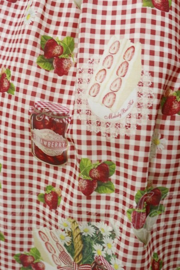 画像4: Melody BasKet / Strawberry picnicピンタックワンピース M レッド H-25-10-26-034-LO-OP-KB-ZH (4)