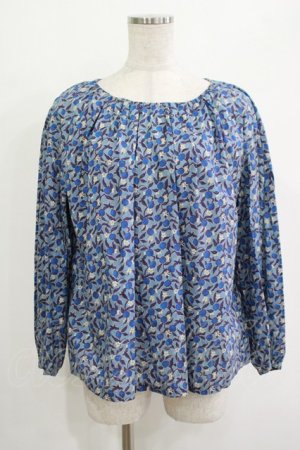 画像: Jane Marple Dans Le Salon / ギャザータックブラウス  ブルー H-25-10-27-029-JM-BL-KB-ZH