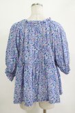 画像3: Jane Marple / Bonjour Millefleursスモックブラウス  ブルー H-25-10-27-031-JM-BL-KB-ZH (3)