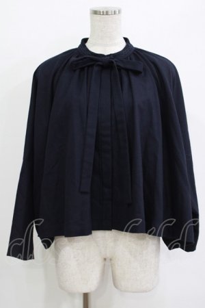 画像: Jane Marple Dans Le Salon / Lambs wool saxony cape jacket  ネイビー H-25-10-27-032-JM-JA-KB-ZH