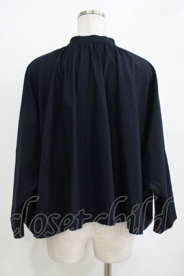 画像3: Jane Marple Dans Le Salon / Lambs wool saxony cape jacket  ネイビー H-25-10-27-032-JM-JA-KB-ZH (3)