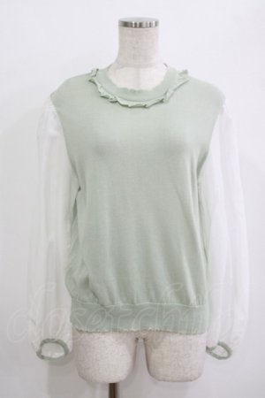 画像: Jane Marple / シアースリーブプルオーバー  ミント×オフ H-25-10-27-034-JM-TO-KB-ZH