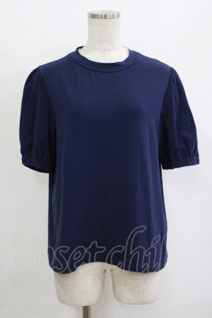 画像: Jane Marple / Tulle Frill Puffy Sleeve Pullover  ネイビー H-25-10-27-037-JM-TO-KB-ZH