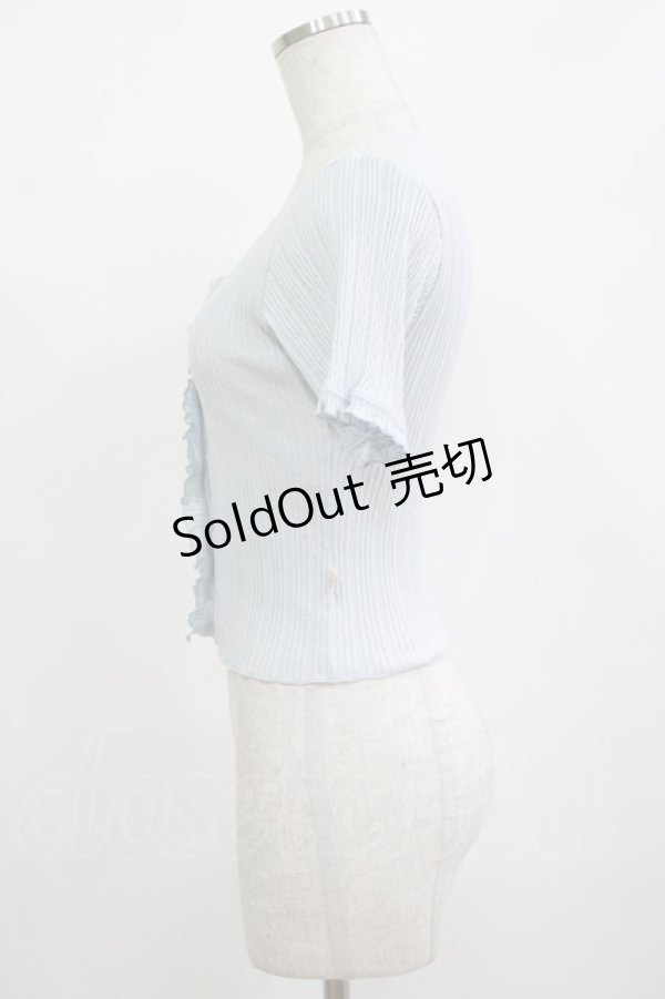 画像2: 【SALE】Katie / UNDER PRETTIES short sleeve cardigan  BABY BLUE H-25-10-27-040-LO-TO-KB-ZT379 (2)