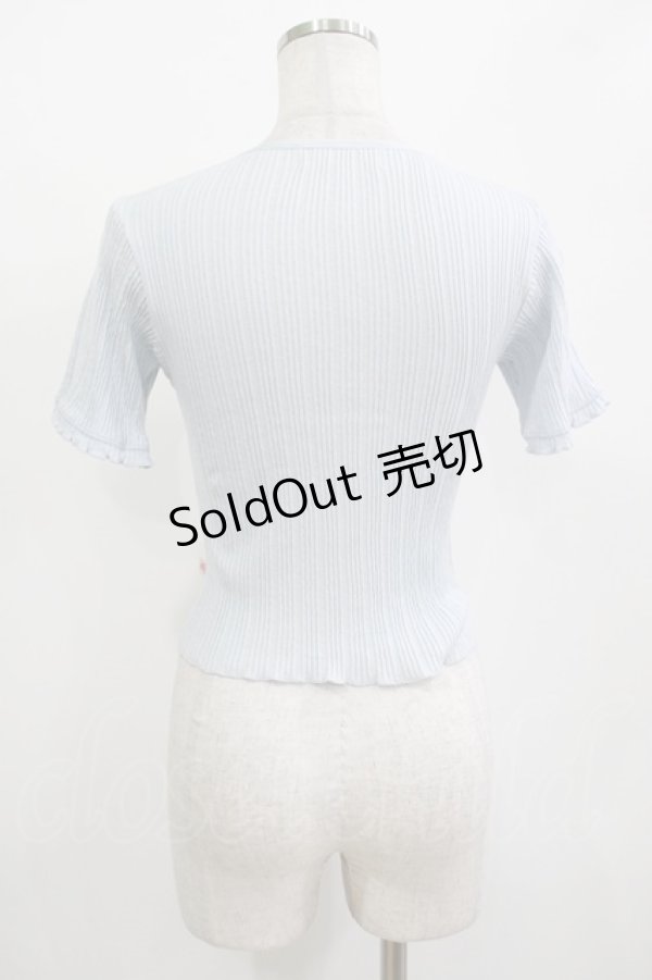 画像3: 【SALE】Katie / UNDER PRETTIES short sleeve cardigan  BABY BLUE H-25-10-27-040-LO-TO-KB-ZT379 (3)