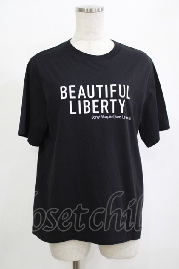画像1: Jane Marple Dans Le Salon / Theme logo T-shirt  ブラック H-25-10-27-044-JM-TO-KB-ZH (1)