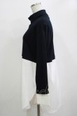 画像2: Jane Marple Dans Le Salon / Crumple collar pullover  ネイビー×オフホワイト H-25-10-27-045-JM-TO-KB-ZH (2)