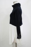 画像2: Jane Marple Dans Le Salon / Crumple collar pullover  ネイビー×ホワイト H-25-10-27-047-JM-TO-KB-ZH (2)