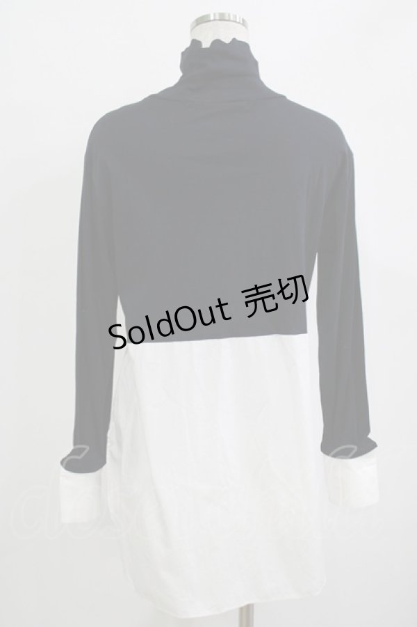 画像3: Jane Marple Dans Le Salon / Crumple collar pullover  ネイビー×ホワイト H-25-10-27-047-JM-TO-KB-ZH (3)