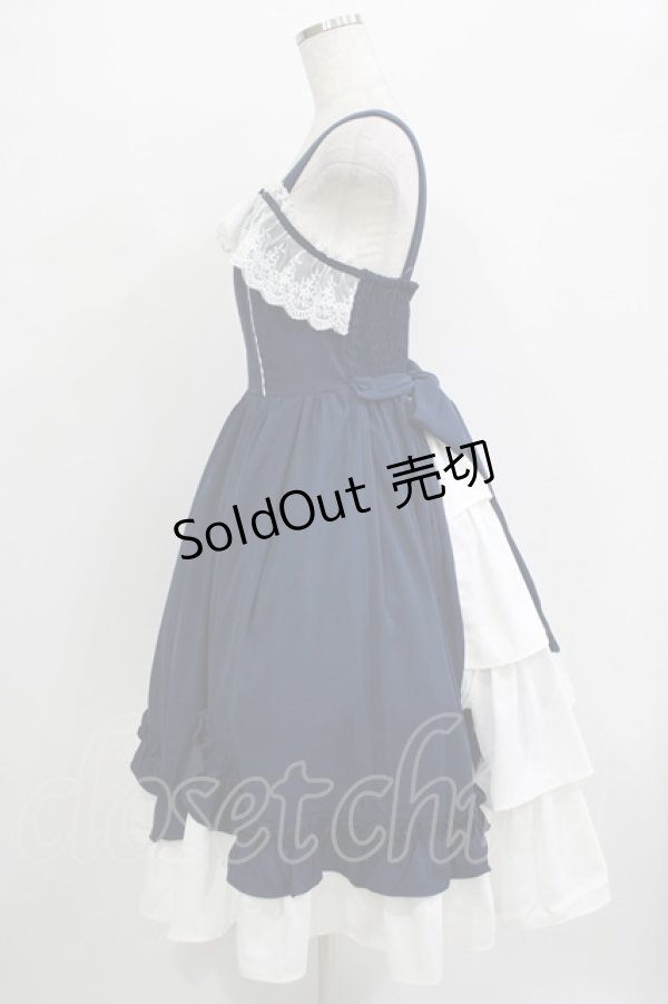 画像2: Chalmiere / 不思議の国のジャンパースカート M ネイビー H-25-10-27-001-PU-OP-NS-ZH (2)