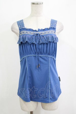 画像: Ozz oneste / レースフリルキャミソール  青 H-25-10-27-053-OO-TO-KB-ZH