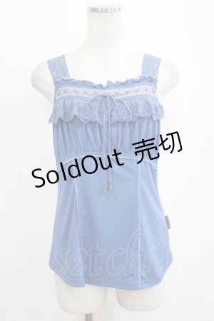 画像: Ozz oneste / レースフリルキャミソール  青 H-25-10-27-053-OO-TO-KB-ZH