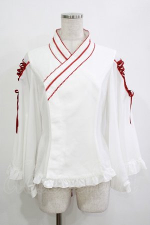 画像: metamorphose / 着物合わせ風ブラウス Free オフ H-25-10-27-056-ME-BL-NS-ZH