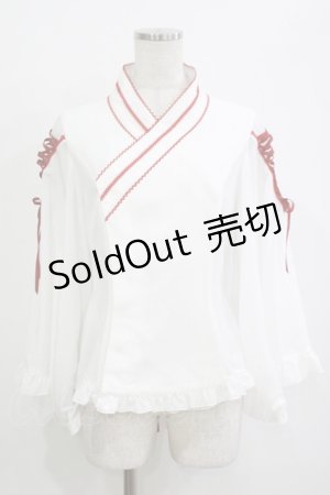 画像: metamorphose / 着物合わせ風ブラウス Free オフ H-25-10-27-056-ME-BL-NS-ZH