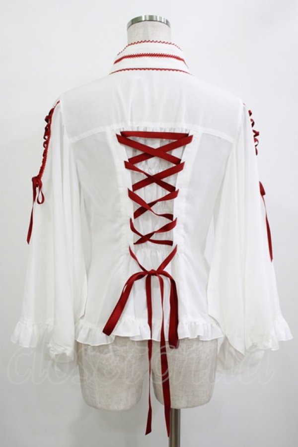 画像3: metamorphose / 着物合わせ風ブラウス Free オフ H-25-10-27-056-ME-BL-NS-ZH (3)