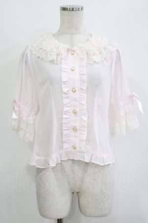 画像: BABY,THE STARS SHINE BRIGHT / Floralレースの5分袖ブラウス Free ピンク H-25-10-27-058-BA-BL-NS-ZH