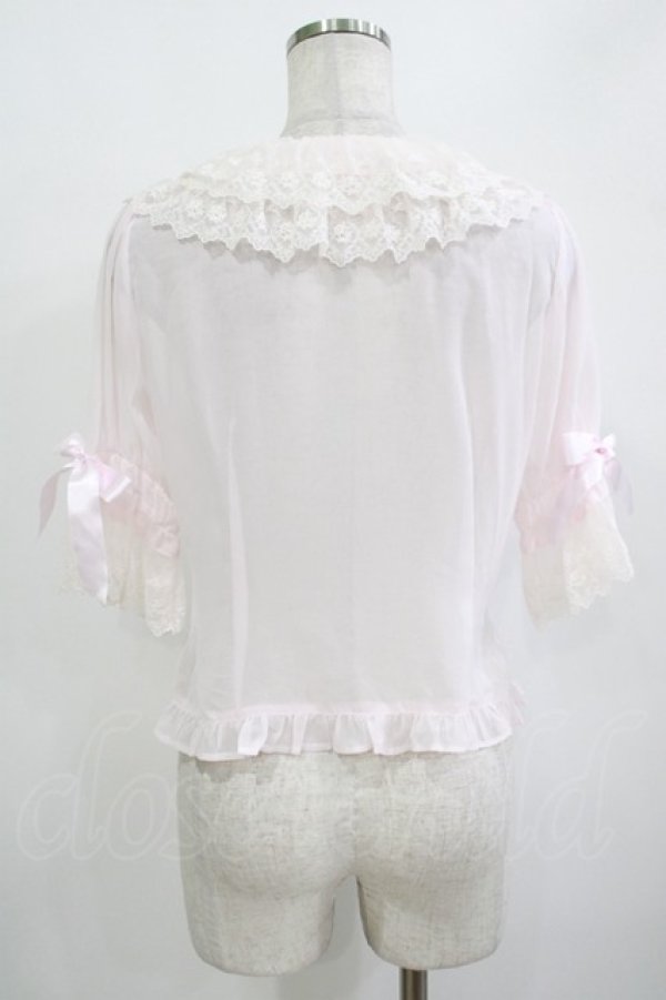 画像3: BABY,THE STARS SHINE BRIGHT / Floralレースの5分袖ブラウス Free ピンク H-25-10-27-058-BA-BL-NS-ZH (3)
