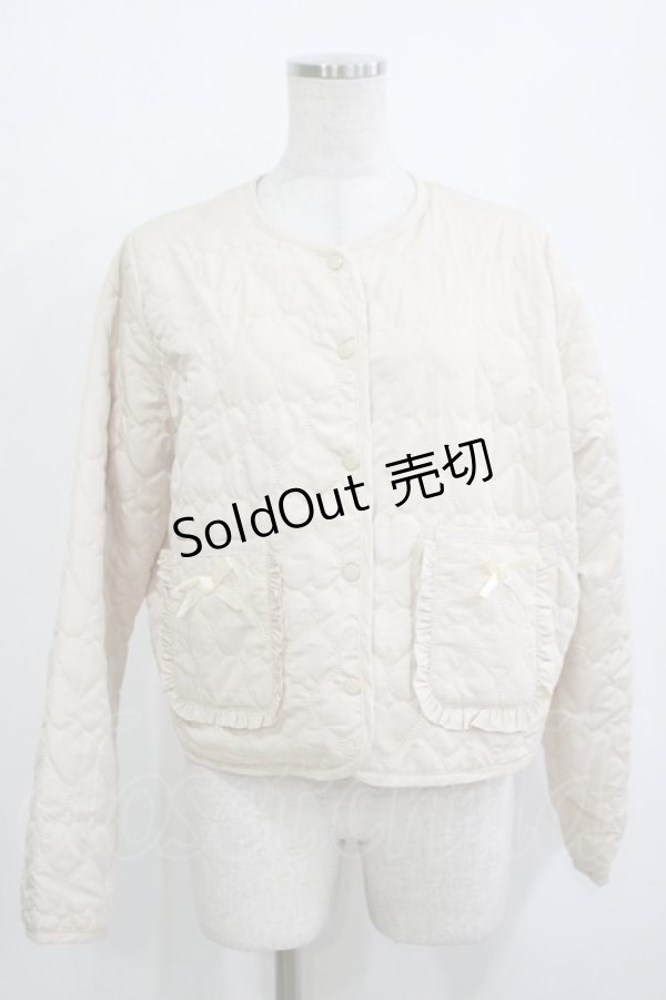 画像1: m petit by misako / サンリオキャラクターズコラボ シナモロール タフタハートキルトジャケット M アイボリー H-25-10-27-059-LO-JA-NS-ZH (1)