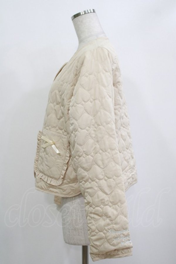 画像2: m petit by misako / サンリオキャラクターズコラボ シナモロール タフタハートキルトジャケット M アイボリー H-25-10-27-059-LO-JA-NS-ZH (2)