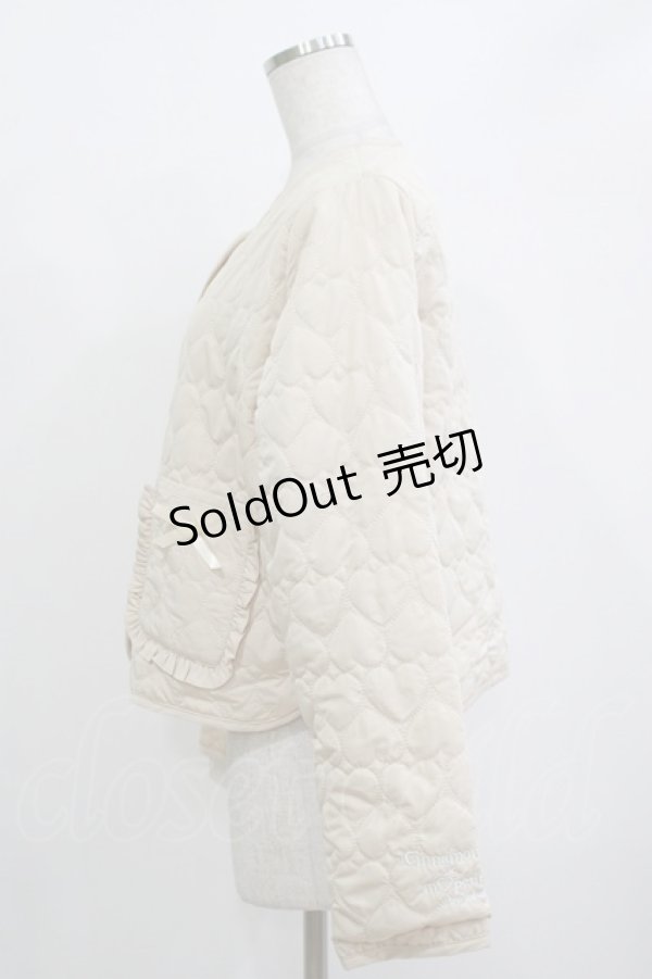 画像2: m petit by misako / サンリオキャラクターズコラボ シナモロール タフタハートキルトジャケット M アイボリー H-25-10-27-059-LO-JA-NS-ZH (2)