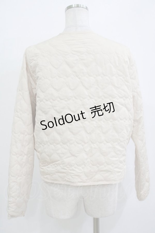 画像3: m petit by misako / サンリオキャラクターズコラボ シナモロール タフタハートキルトジャケット M アイボリー H-25-10-27-059-LO-JA-NS-ZH (3)