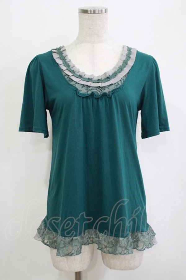 画像1: axes femme / バッグリボンカットソー M グリーン H-25-10-27-068-AX-TO-YZ-ZH (1)