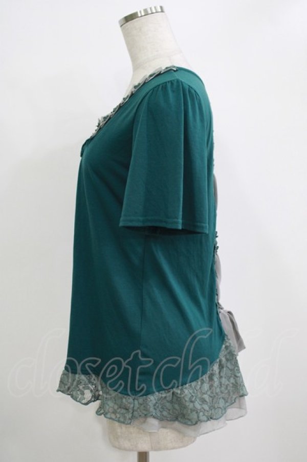 画像2: axes femme / バッグリボンカットソー M グリーン H-25-10-27-068-AX-TO-YZ-ZH (2)