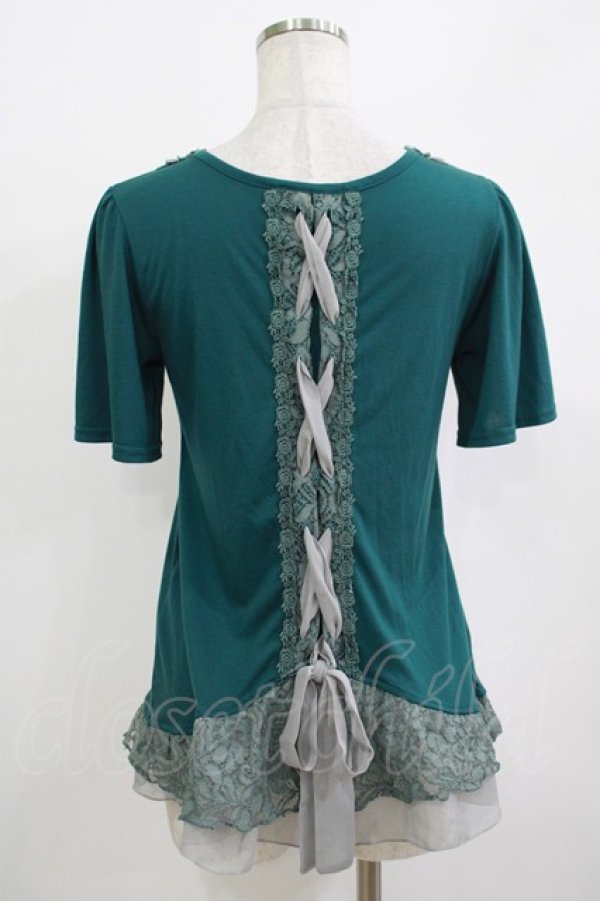 画像3: axes femme / バッグリボンカットソー M グリーン H-25-10-27-068-AX-TO-YZ-ZH (3)