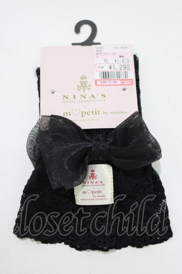 画像1: m petit by misako / AMリボンツキショートAC  ブラック H-25-10-27-073-LO-ZA-NS-ZH (1)