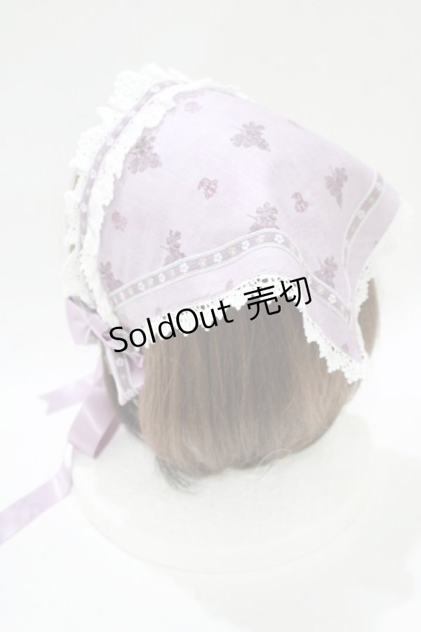 画像2: ALICE and the PIRATES / 秘密の冒険と幸せのワイナリー柄バブーシュカ  ラベンダー H-25-10-27-074-PA-AC-NS-ZH (2)